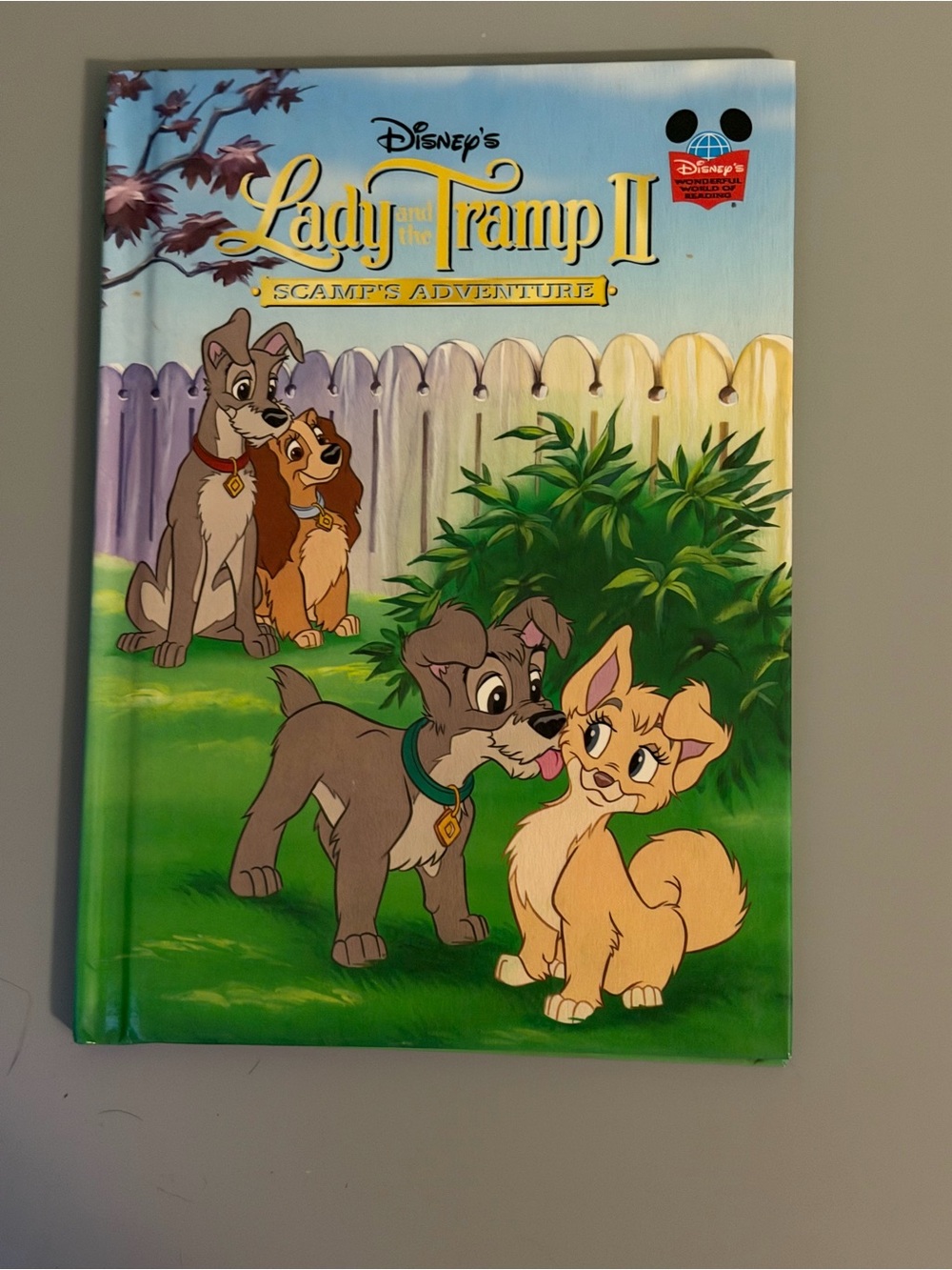 Disney Lady and the Tramp II Hardcover with Pastel Blue Sky and Green Lawn